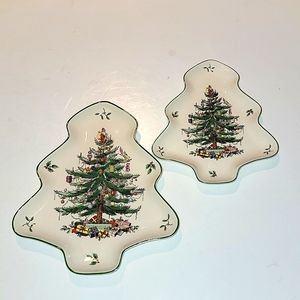 SPODE TREE SHAPE 2 PIECE PORCELAIN NESTING DISH SET